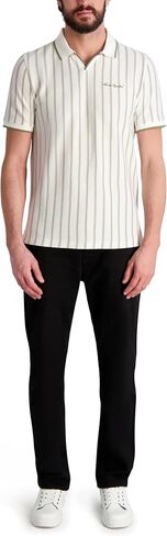 KARL LAGERFELD Men's Striped Collared Short Sleeve Polo in Saudi Arabia
