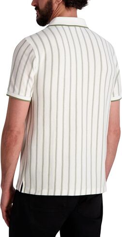 KARL LAGERFELD Men's Striped Collared Short Sleeve Polo in Saudi Arabia