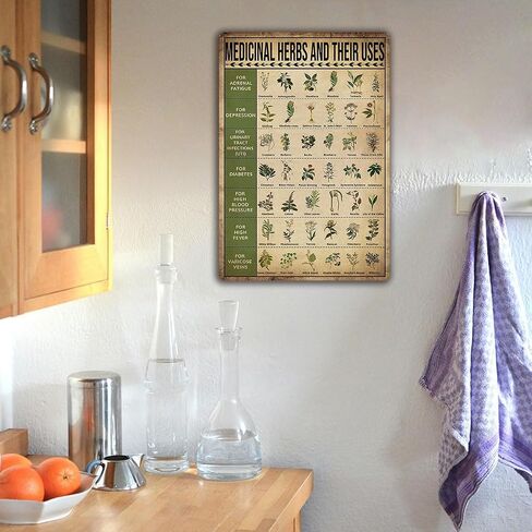 Kitchen Witchery Decor Vintage Metal Tin Sign Kitchen Witchery Signs Witch Knowledge Poster Kitchen Wall Decorations 8X12 inch in Saudi Arabia