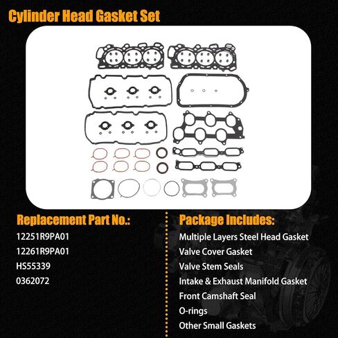 مجموعة حشية رأس اسطوانة المحرك HS55339 مناسبة لـ 2016-2022 Honda Pilot Ridgeline Odyssey Passport 2014-2022 Acura Mdx RLX TLX 3.5L V6 J35Y5 J35Y6 in Saudi Arabia