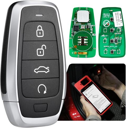 Autel Original Blank Key, IKEYAT004CL, 2025 Programmable Universal Key Fob Replacement, 4-Button OE-Quality for 700+ Vehicles, OBD Learning, Dual-Band, 130FT Remote, Work w/ KM100 Scan Tool in Saudi Arabia