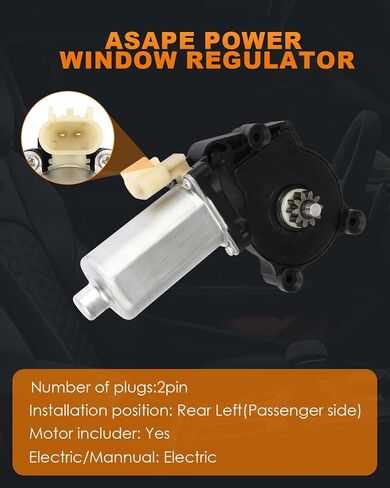 ASAPE Rear Left Driver Side Power Window Regulator with Motor Compatible with 2002-2008 for Dodge for Ram 1500 3.7L, Replace742-442 in Saudi Arabia