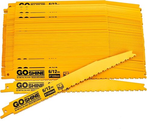 25 Pack 9 in Stud and Nail Reciprocating Saw Blades, Bi-Metal Reciprocating Saw Blade for Wood and Nail-Embedded Wood Cutting（6/12TPI）,Replace for Milwaukee,Dewalt,Diablo Sawzall Blades in Saudi Arabia