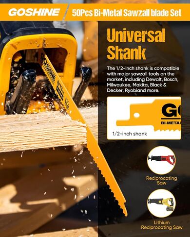 25 Pack 9 in Stud and Nail Reciprocating Saw Blades, Bi-Metal Reciprocating Saw Blade for Wood and Nail-Embedded Wood Cutting（6/12TPI）,Replace for Milwaukee,Dewalt,Diablo Sawzall Blades in Saudi Arabia