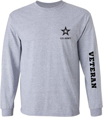 zerogravitee Army Veteran Black Sleeve Print Adult Long Sleeve T-Shirt in Saudi Arabia