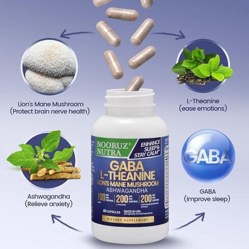 مكمل فطر عرف الأسد، كبسولات الفطر الحديثة، مكمل الفطر مع عرف الأسد، إل-الثيانين، ومستخلص أشواغاندا لدعم الطاقة والتركيز والمناعة والهضم - 90 كبسولة in Kuwait