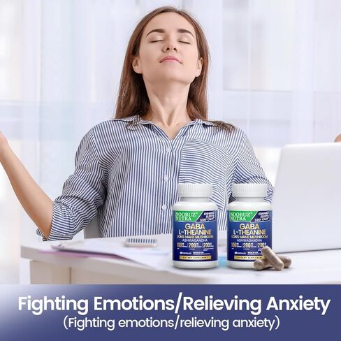 مكمل فطر عرف الأسد، كبسولات الفطر الحديثة، مكمل الفطر مع عرف الأسد، إل-الثيانين، ومستخلص أشواغاندا لدعم الطاقة والتركيز والمناعة والهضم - 90 كبسولة in Kuwait