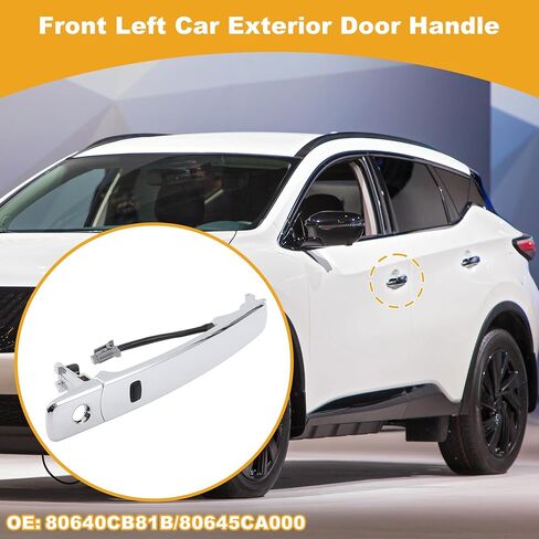 Front Driver Side Car Exterior Door Handle for Nissan Murano 2003-2007 Silver Tone ABS 1 Set No.80640CB81B/80645CA000 in Saudi Arabia