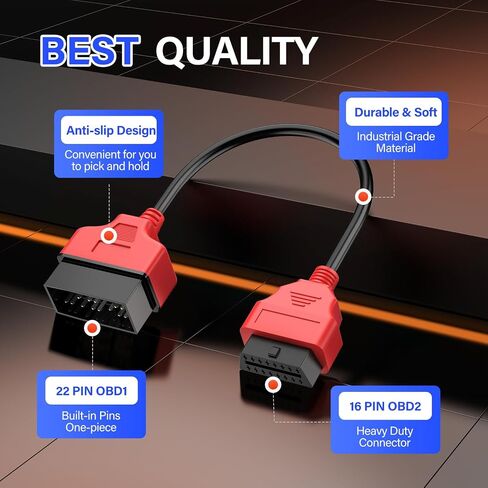 Autel Original OBD2 Adapter Cable for Toyota Vehicles, 22Pin OBD1 to 16Pin OBDII Car Converter, Compatible with OBD II Diagnostic Scan Tool in Saudi Arabia