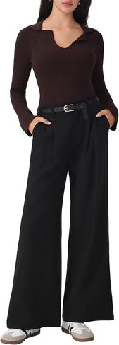 CIDER Women's Wide Leg Trousers High Waist Casual Slim Pants in Saudi Arabia