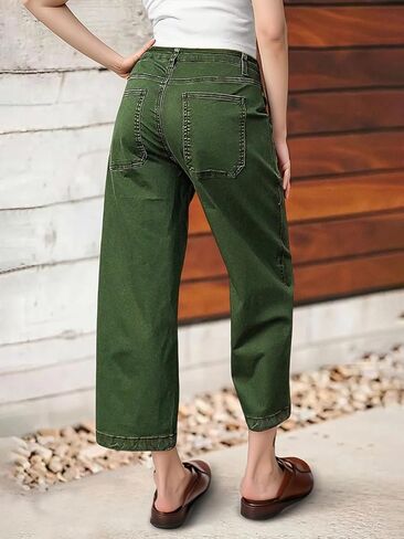 Flamingals Straight Leg Mid Waist Drawstring Stitch Detail Capri Pants for Women in Kuwait