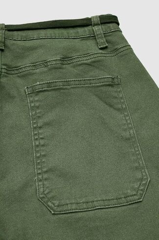 Flamingals Straight Leg Mid Waist Drawstring Stitch Detail Capri Pants for Women in Kuwait