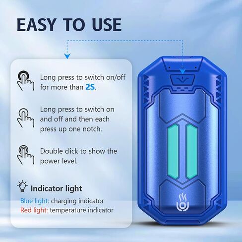 6000mAh Outjut Hand Warmers قابلة لإعادة الشحن 2 حزمة تدفئة اليدين الإلكترونية المحمولة 20 ساعة USB ملحقات الصيد المناسبة سخان اليدين المحمولة لتخييم هدايا الصيد للنساء رجل （رمادي） in Kuwait