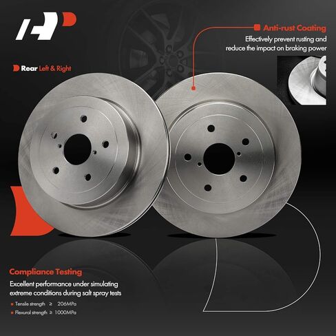A-Premium 12.44 inch (316mm) Rear Vented Disc Brake Rotors Compatible with Select Subaru Models - Impreza 2005 2006 2007, 2-PC Set in Saudi Arabia