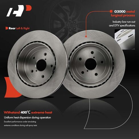A-Premium 12.44 inch (316mm) Rear Vented Disc Brake Rotors Compatible with Select Subaru Models - Impreza 2005 2006 2007, 2-PC Set in Saudi Arabia