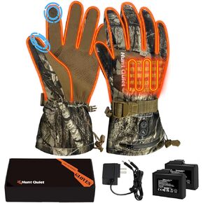 Heated Gloves 7.4V for Men and Women, Rechargeable Hunting Gloves with 2 Battery Packs, 3 Heat Settings, Waterproof, Breathable&Fleece Lining, for Ice Fishing, Skiing（Next Camo G2, M-XXL） in Kuwait