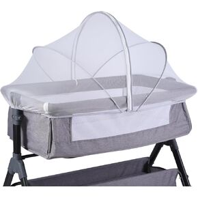 غطاء سرير محمول مع شبكة ناموسية وسحاب ثنائي الاتجاه، غطاء شبكة ناموسية للسرير، خيمة سرير للنوم بجانب السرير للأطفال الصغار، شبكة ناموسية لسرير الأطفال لإبعاد القطط/الحشرات (أبيض) in Kuwait