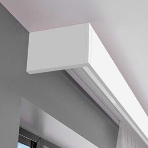 Aluminum Alloy Ceiling Mount Curtain Track - White Cornice Baffle Panel for Windows, 1.6m (5.25ft) Length, Stylish Home Decor, Durable & Easy to Install in Saudi Arabia