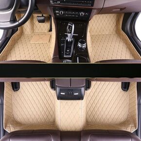 Custom Artificial Leather Waterproof All-Weather Car Floor Mats Fit for 99% Sedan SUV Sports Car Vehicle Car Mat (Blue Black Beige) in Saudi Arabia