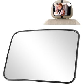 Shatterproof Baby Car Mirror, Car Seat Mirror for Baby Rear Facing Seat Easy Install on Headrest, Wide Angle Clear Wide View, Easily Observe the Child Move in Kuwait