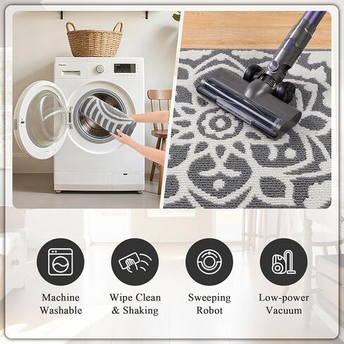 U'Artlines 2 x 6 ft Fall Runner Rug for Hallway, Washable Non Slip Orange Kitchen Rug with Rubber Backing, Low Pile Carpet for Entryway Bedroom Living Room Farmhouse Floor Mat(Orange) in Kuwait