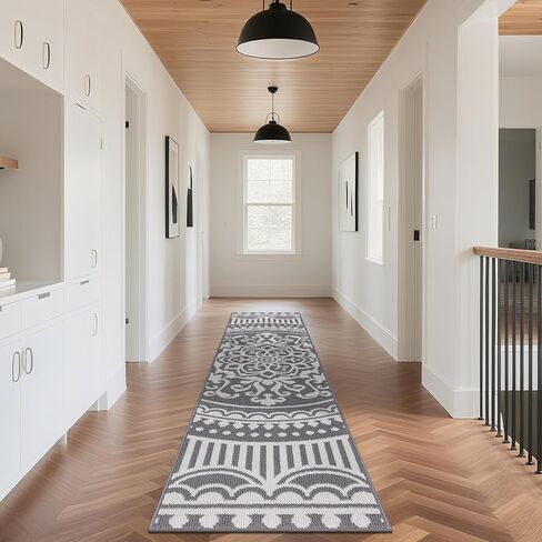 U'Artlines 2 x 6 ft Fall Runner Rug for Hallway, Washable Non Slip Orange Kitchen Rug with Rubber Backing, Low Pile Carpet for Entryway Bedroom Living Room Farmhouse Floor Mat(Orange) in Kuwait