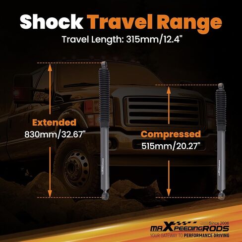 maXpeedingrods 2.5-4.5" Rear Shock Absorbers for Ford F-250 F-350 Super Duty 4WD 1999-2016, G1 Version in Saudi Arabia