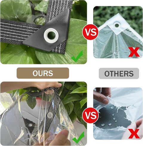 Premium Clear Vinyl Tarp 4x6 ft Tearproof Heavy Duty Clear Tarp with Rustproof Grommets Windproof Design(14 Mil) Reinforced Edges for Patio Outdoor Porch Greenhouse Chicken Coop Garden in Saudi Arabia