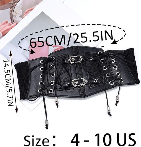 BODIY Black Corset Belt Leather Wide Waist Corset Vintage Waist Accessories for Women in Saudi Arabia