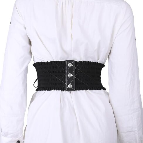 BODIY Black Corset Belt Leather Wide Waist Corset Vintage Waist Accessories for Women in Saudi Arabia