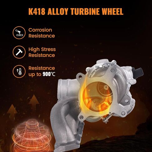 TOPAZ RHF5 Turbo Turbocharger Compatible with AUDI A3 VW CC GTI EOS JETTA PASSAT 2.0L CBFA 2009 2010 2011 2012 2013 2014 2015 2016 2017 without O2 sensor Replace# 06J145713L in Saudi Arabia