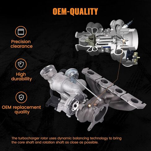 TOPAZ RHF5 Turbo Turbocharger Compatible with AUDI A3 VW CC GTI EOS JETTA PASSAT 2.0L CBFA 2009 2010 2011 2012 2013 2014 2015 2016 2017 without O2 sensor Replace# 06J145713L in Saudi Arabia