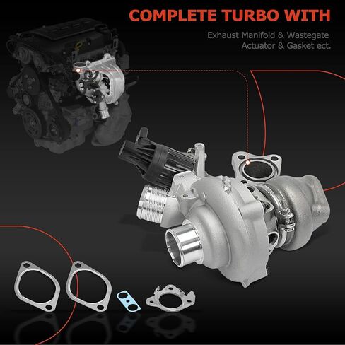 A-Premium K03 Right Side Complete Turbocharger Turbo Kit with Gasket & Wastegate Actuator Compatible with Ford & Lincoln Models - 2018-2020 F-150, 2018-2019 Expedition, 2018-2022 Navigator, 3.5L in Saudi Arabia