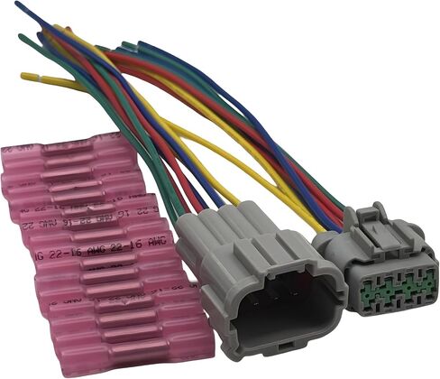Headlight HID 8-Pin Connector Pigtail (Male & Female), fits headlamp OE 26010-CF40B / 26060-CF40B, Compatible with Nissan 350Z 2006-2009 (Xenon) in Saudi Arabia