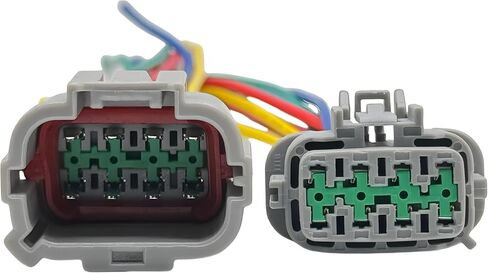 Headlight HID 8-Pin Connector Pigtail (Male & Female), fits headlamp OE 26010-CF40B / 26060-CF40B, Compatible with Nissan 350Z 2006-2009 (Xenon) in Saudi Arabia