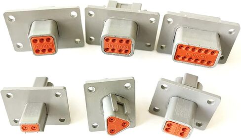 DT Series Connector Kits 2,3,4,6,8,12Pin Gray With Flange Sealed Auto Electrical Wire Connector Plug Housing (DT04-2,3,4,6,8,12P-L012) in Saudi Arabia