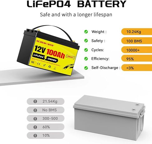 12V 300Ah Compact Lifepo4 Battery with Low-temp Protection BMS, 3840Wh Energy Deep Cycle Lithium Battery for RV, Solar System, Off-Grid, Winter Power Shortage, Marine in Saudi Arabia