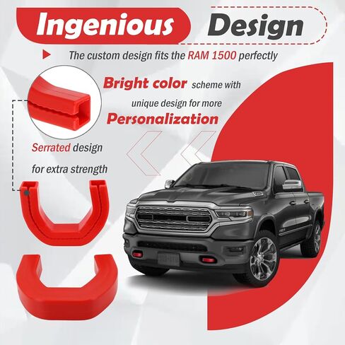 Tow Hook Covers Compatible with Ford F150 2004-2024, Bronco Base/Big Bend/Outer Banks 2021-2024, Toyota Tundra 2017-2021 (Red) in Saudi Arabia