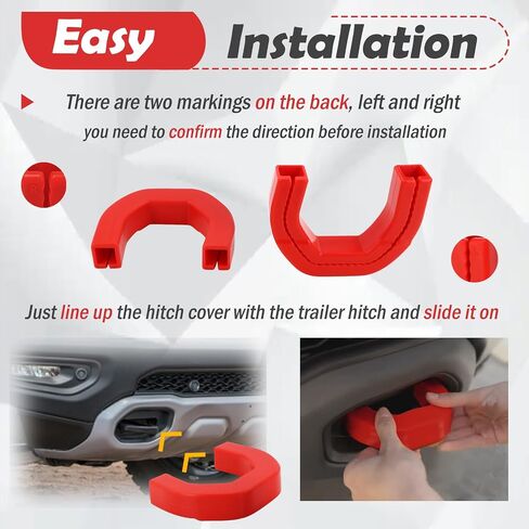 Tow Hook Covers Compatible with Ford F150 2004-2024, Bronco Base/Big Bend/Outer Banks 2021-2024, Toyota Tundra 2017-2021 (Red) in Saudi Arabia