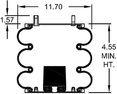 TORQUE Triple Convoluted Air Spring Bag (Replaces Firestone 8018, W01-358-8018, Goodyear 3B12-303) (TR8018) in Saudi Arabia