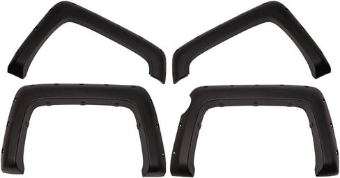 Fender Flares متوافقة مع 2014-2016 GMC Sierra 1500 Denali Crew Cab 69.3 بوصة، سرير مصقول بجيب أسود على شكل برشام ABS لحماية العجلات من IKON MOTORSPORTS in Saudi Arabia