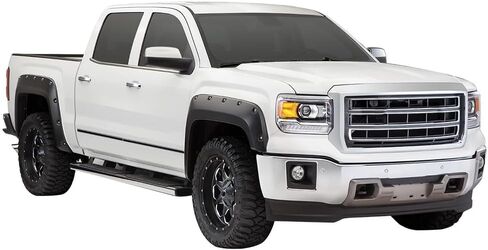 Fender Flares متوافقة مع 2014-2016 GMC Sierra 1500 Denali Crew Cab 69.3 بوصة، سرير مصقول بجيب أسود على شكل برشام ABS لحماية العجلات من IKON MOTORSPORTS in Saudi Arabia