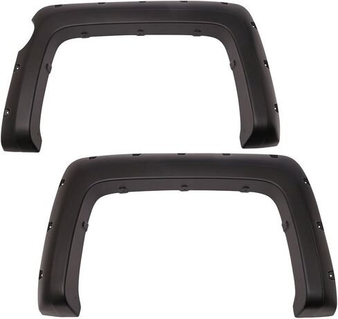 Fender Flares متوافقة مع 2014-2016 GMC Sierra 1500 Denali Crew Cab 69.3 بوصة، سرير مصقول بجيب أسود على شكل برشام ABS لحماية العجلات من IKON MOTORSPORTS in Saudi Arabia