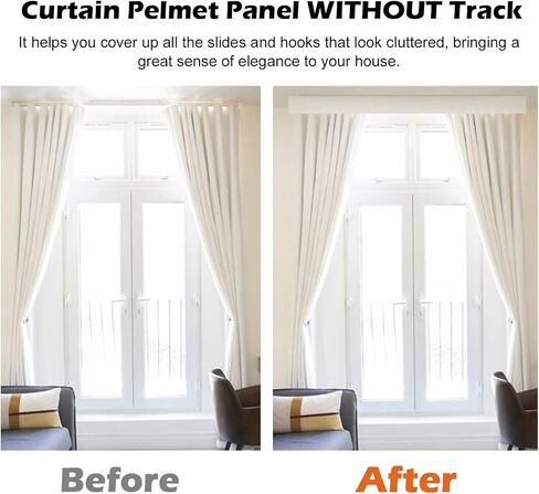 Aluminum Alloy Ceiling Mount Curtain Track - White Cornice Baffle Panel for Windows, 1.6m (5.25ft) Length, Stylish Home Decor, Durable & Easy to Install in Saudi Arabia