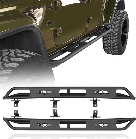 Hooke Road Gladiator Cab Length Side Steps Tube Running Board Nerf Bar Rock Slider Rails for 2020-2025 Jeep Gladiator JT Pickup Sport Willys Overland Rubicon Mojave in Saudi Arabia