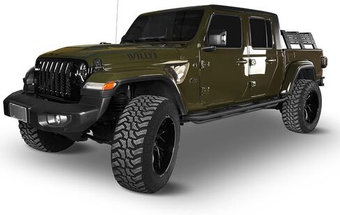Hooke Road Gladiator Cab Length Side Steps Tube Running Board Nerf Bar Rock Slider Rails for 2020-2025 Jeep Gladiator JT Pickup Sport Willys Overland Rubicon Mojave in Saudi Arabia
