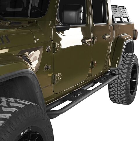 Hooke Road Gladiator Cab Length Side Steps Tube Running Board Nerf Bar Rock Slider Rails for 2020-2025 Jeep Gladiator JT Pickup Sport Willys Overland Rubicon Mojave in Saudi Arabia