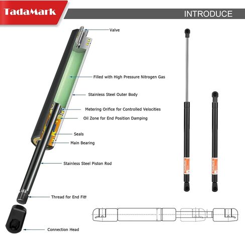 2 Pcs Liftgate Tailgate Rear Hatch Trunk Lift Supports Gas Struts for 2003-2014 Volvo for XC90 6133 in Saudi Arabia