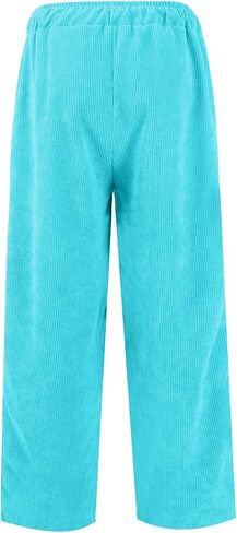 Mens Corduroy Pants Slim Fit Baggy Big and Tall Straight Leg Casual Sweatpants Relaxed Fit Elastic Waist Drawstring Trousers in Kuwait