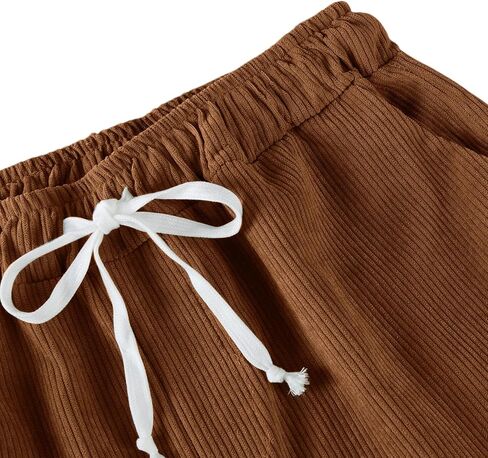 Mens Corduroy Pants Slim Fit Baggy Big and Tall Straight Leg Casual Sweatpants Relaxed Fit Elastic Waist Drawstring Trousers in Kuwait